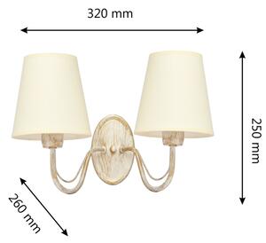 Nástenná lampa MALBO 2xE27/15W/230V béžová