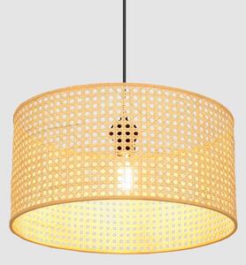 Luster na lanku ALBA 1xE27/15W/230V pr. 40 cm ratan/čierna