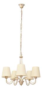 Luster na reťazi MALBO 5xE27/15W/230V béžová