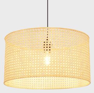 Luster na lanku ALBA 1xE27/15W/230V pr. 45 cm ratan/čierna