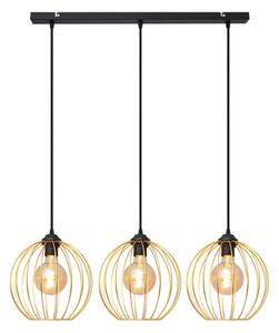 Luster na lanku MERCURE 3xE27/15W/230V zlatá/čierna