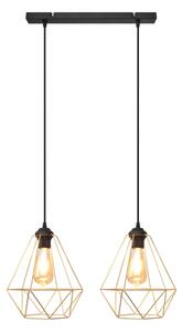 Luster na lanku KARO 2xE27/15W/230V zlatá/čierna