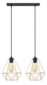 Luster na lanku KARO 2xE27/15W/230V zlatá/čierna
