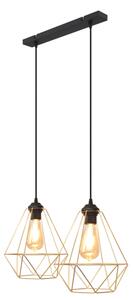 Luster na lanku KARO 2xE27/15W/230V zlatá/čierna
