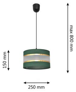 Luster na lanku HELEN 1xE27/15W/230V pr. 25 cm zelená/zlatá