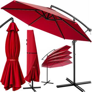 Záhradný slnečník s UV 80 + Ø300 cm - červený