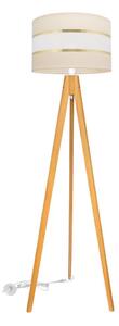 Stojacia lampa HELEN 1xE27/15W/230V krémová/zlatá/dub