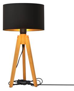 Stolná lampa ALBA 1xE27/15W/230V čierna/zlatá/dub