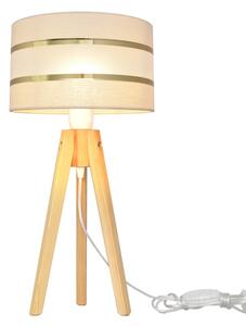 Stolná lampa HELEN 1xE27/15W/230V krémová/zlatá/borovica