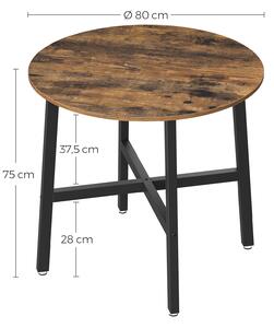 VASAGLE Príručný stolík Industry - 80x75 cm