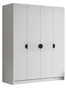 Šatníková skriňa SANA 200 cm - biela/čierne úchytky