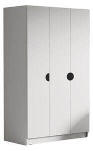 Šatníková skriňa CAMON 150 cm - biela/čierne úchytky