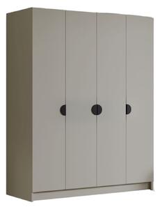 Šatníková skriňa SANA 200 cm - béžová/čierne úchytky