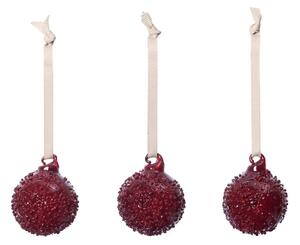 Ferm Living Vianočné banky Flurry S set 3ks, picante red