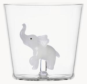 Ručne vyrobený pohár z borosilikátového skla White Elephant