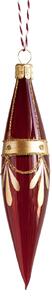 Sklenená vianočná ozdoba Kapka Burgundy Gold Lesk