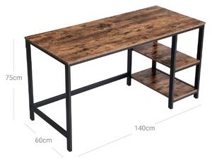 VASAGLE Písací stôl Industry - 140x60x75 cm