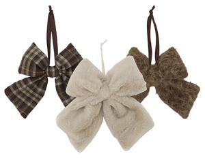 Dekoratívne mašle Beige/Mocca – set 3 ks