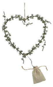 Svietiaca LED dekorácia z umelého ihličia Wreath Heart