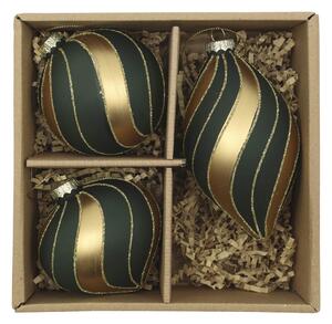 Vianočná ozdoba Olive/Gold – set 3 ks