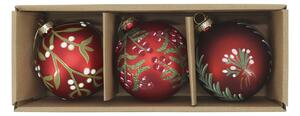 Vianočná guľa Cherry Ø 8 cm – set 3 ks