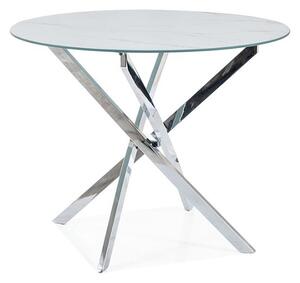 Okrúhly jedálenský stôl AGIS | biely efekt mramoru