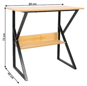 TEMPO Písací stôl, s policou, buk / čierna, TARCAL 80