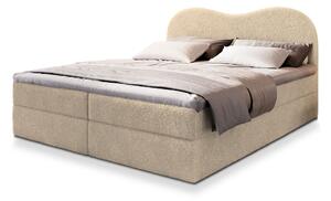 Manželská boxspring posteľ s úložným priestorom Fluvia N 140x200 - smotanová
