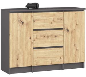 Ak furniture Komoda Girgo 100 cm grafit/dub artisan