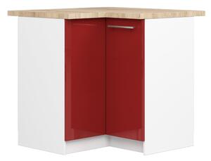Ak furniture Kuchynská rohová skrinka Olivie S 90 cm bielo-červená