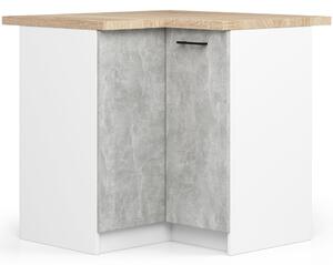 Ak furniture Kuchynská rohová skrinka Olivie S 90 cm biela/betón/dub sonoma