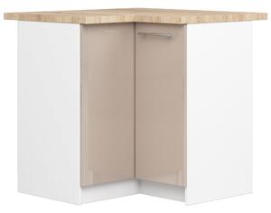 Ak furniture Kuchynská rohová skrinka Olivie S 90 cm biela/cappuccino