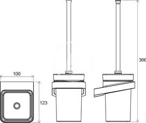 Ravak - WC kefa nástenná s držiakom 10 ° - chróm / sklo