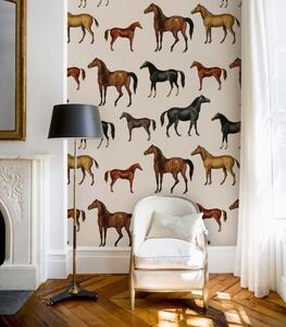 WALLCOLORS Horses Beige wallpaper - tapeta