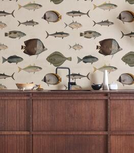 WALLCOLORS Under the Sea Beige wallpaper - tapeta