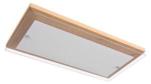 Stropné svietidlo FINN, 1xLED 24W, biele/transparentné sklenené tienidlo, olejovaný dub