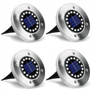 4x LED solárna lampa Ground Recessed Spotlight Solárne zemné svietidlo Vonkajšie 16LEDs, studené biele 6000K zemné svietidlá Vonkajšie vonkajšie svetlo Solárne lampy