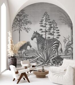 WALLCOLORS Zebra on Agave Wallpaper - tapeta