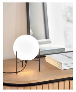 Bielo-čierna stolová lampa so skleneným tienidlom (výška 22 cm) Seina - Kave Home