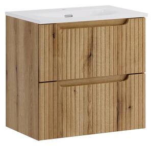 Comad Závesná skrinka Nova Sky so zápustným umývadlom 60 cm dub coast evoke