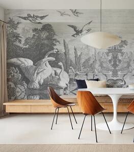 WALLCOLORS Black swans wallpaper - tapeta