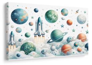 Obraz raketa medzi planétami