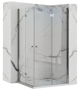 Rea - Skladací sprchovací kút Fold N2 - chróm / transparentný - 80x80 cm