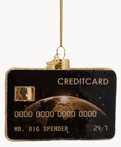 Ručne fúkaná vianočná ozdoba Credit Card