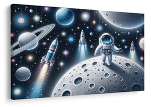 Obraz detský astrounaut na Mesiaci