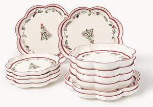 Porcelánová súprava vianočného riadu Eve, 4 osoby, 12 ks
