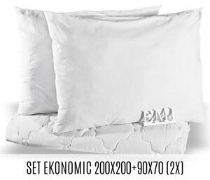 Set manželskej prikrývky a vankúšov Ekonomic 200x200 + 90x70 (2x) EMI