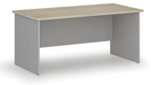Kancelársky písací stôl rovný PRIMO GRAY, 1600 x 800 mm, sivá/dub prírodný