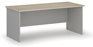 Kancelársky písací stôl rovný PRIMO GRAY, 1800 x 800 mm, sivá/dub prírodný