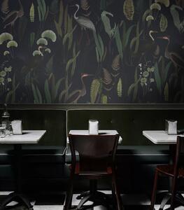 WALLCOLORS Calm Heron Navy wallpaper - tapeta